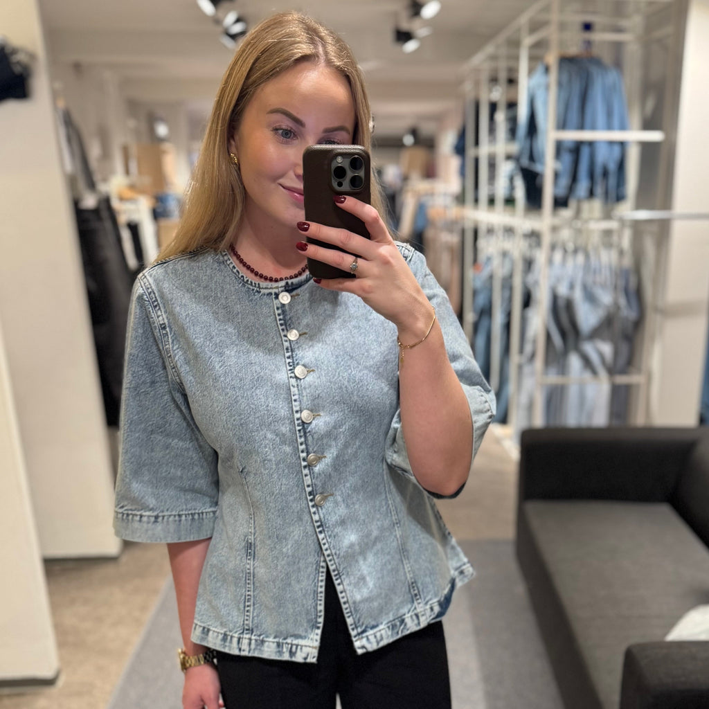 GLOBAL FUNK - BLUSE - LILA 73590296 - MEDIUM LIGHT BLUE