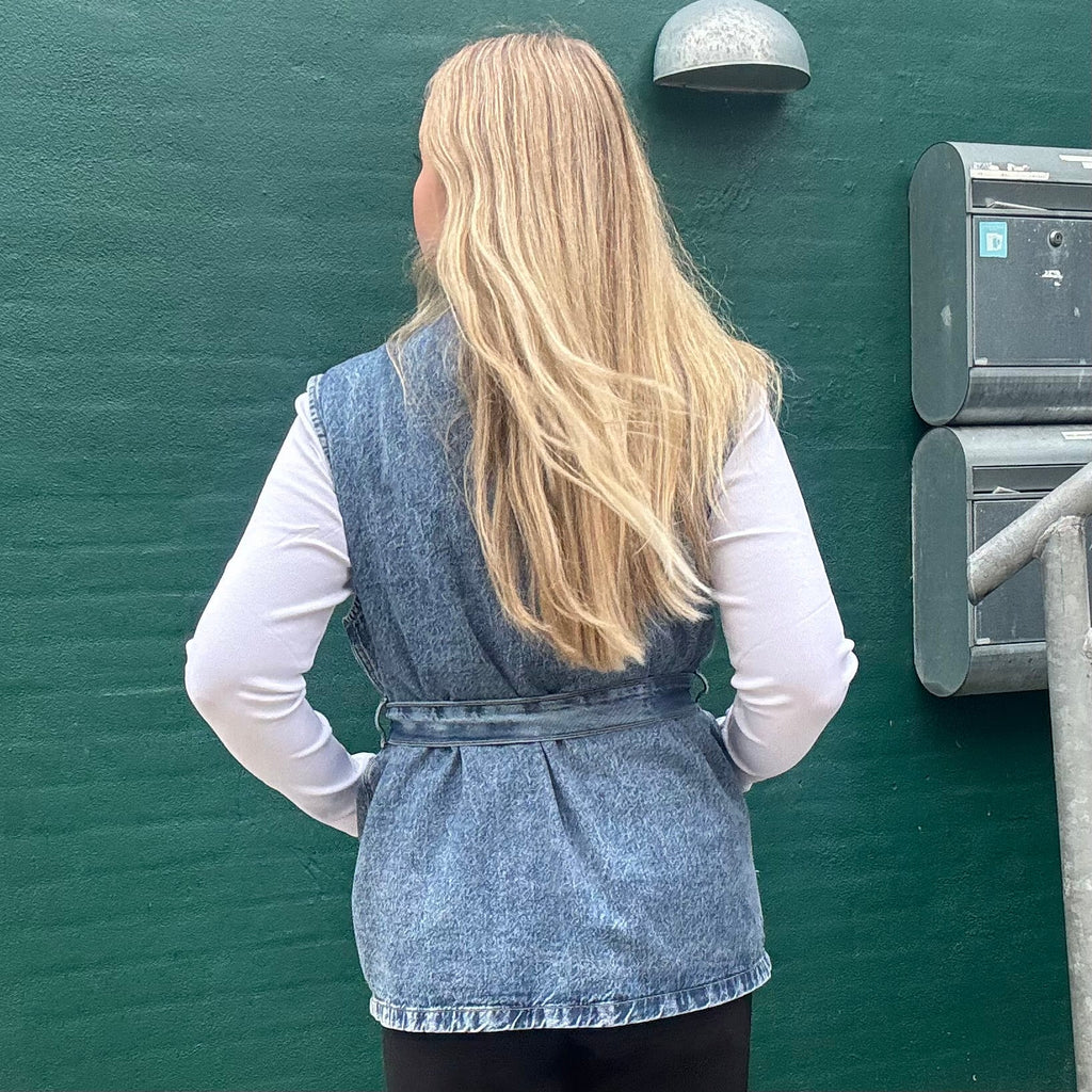 PIECES - VEST - SABINE 17155890 - MEDIUM BLUE DENIM