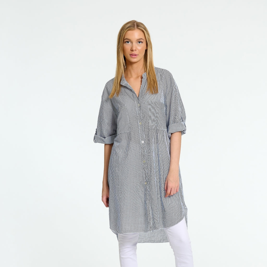 MARTA DU CHATEAU - TUNIKA - 1665-25 - WHITE/BLUE