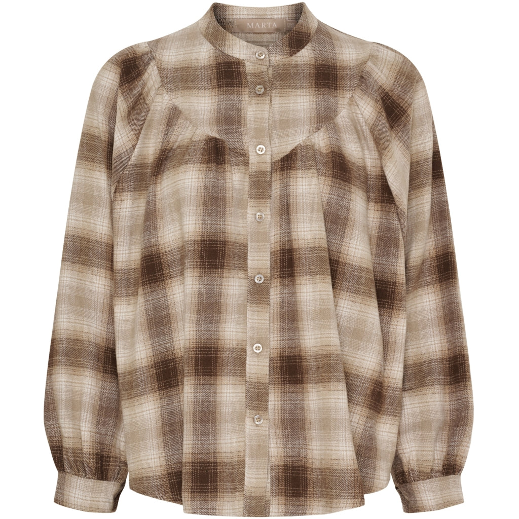 MARTA DU CHATEAU - SKJORTE - MILOU 28474M - BEIGE
