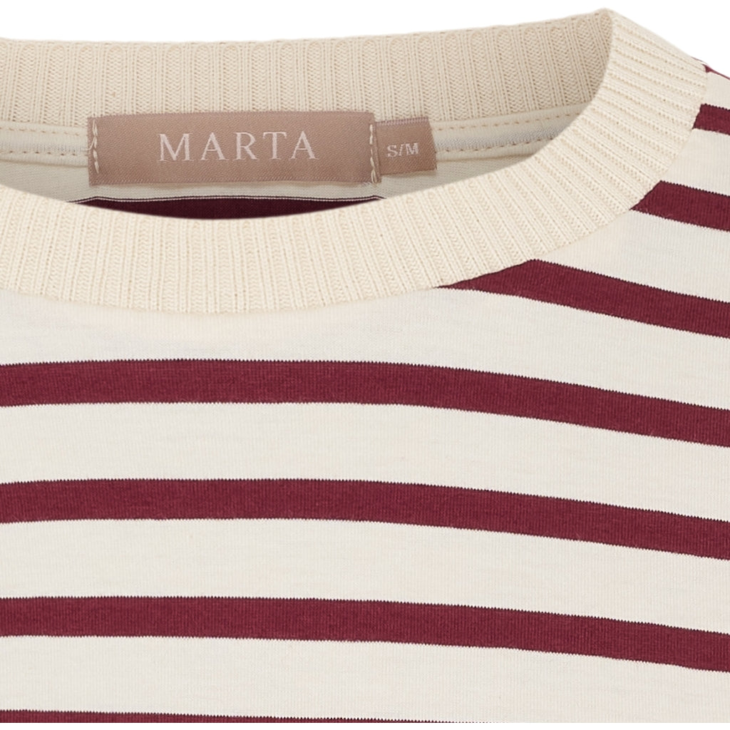 MARTA DU CHATEAU - T-SHIRT - BROOKLYN 58351 - BEIGE/BORDEAUX
