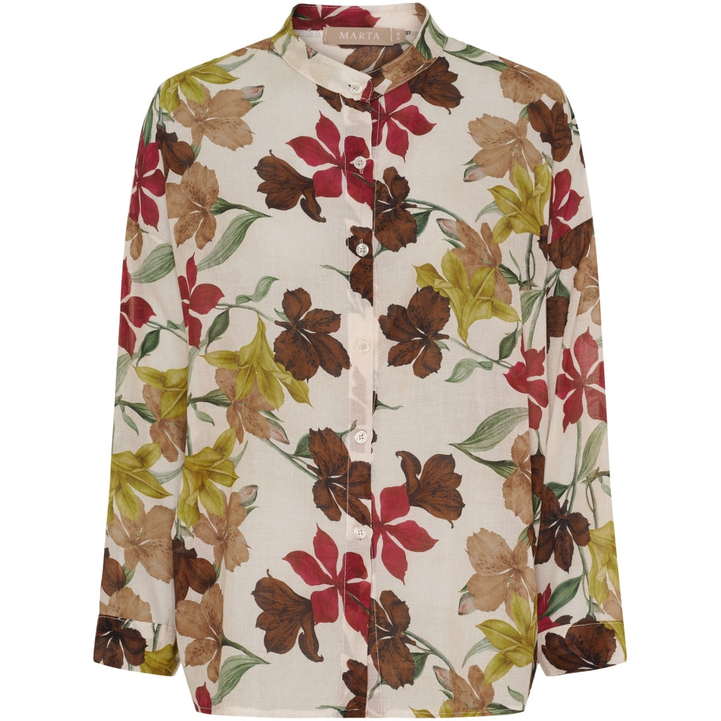 MARTA DU CHATEAU - SKJORTE - LOTUS 258920 - BEIGE FLOWER