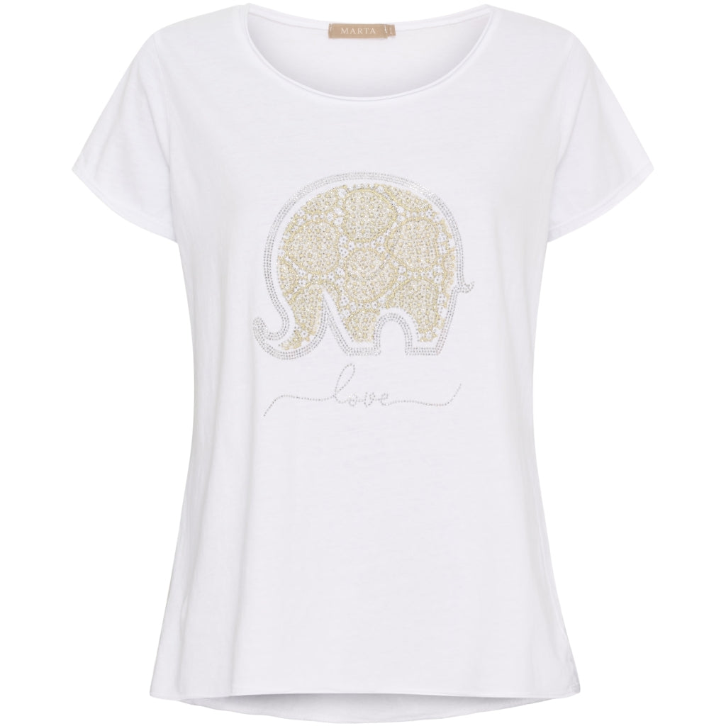 MARTA DU CHATEAU - T-SHIRT - MARIE 1535 - WHITE LOVE ELEPHANT