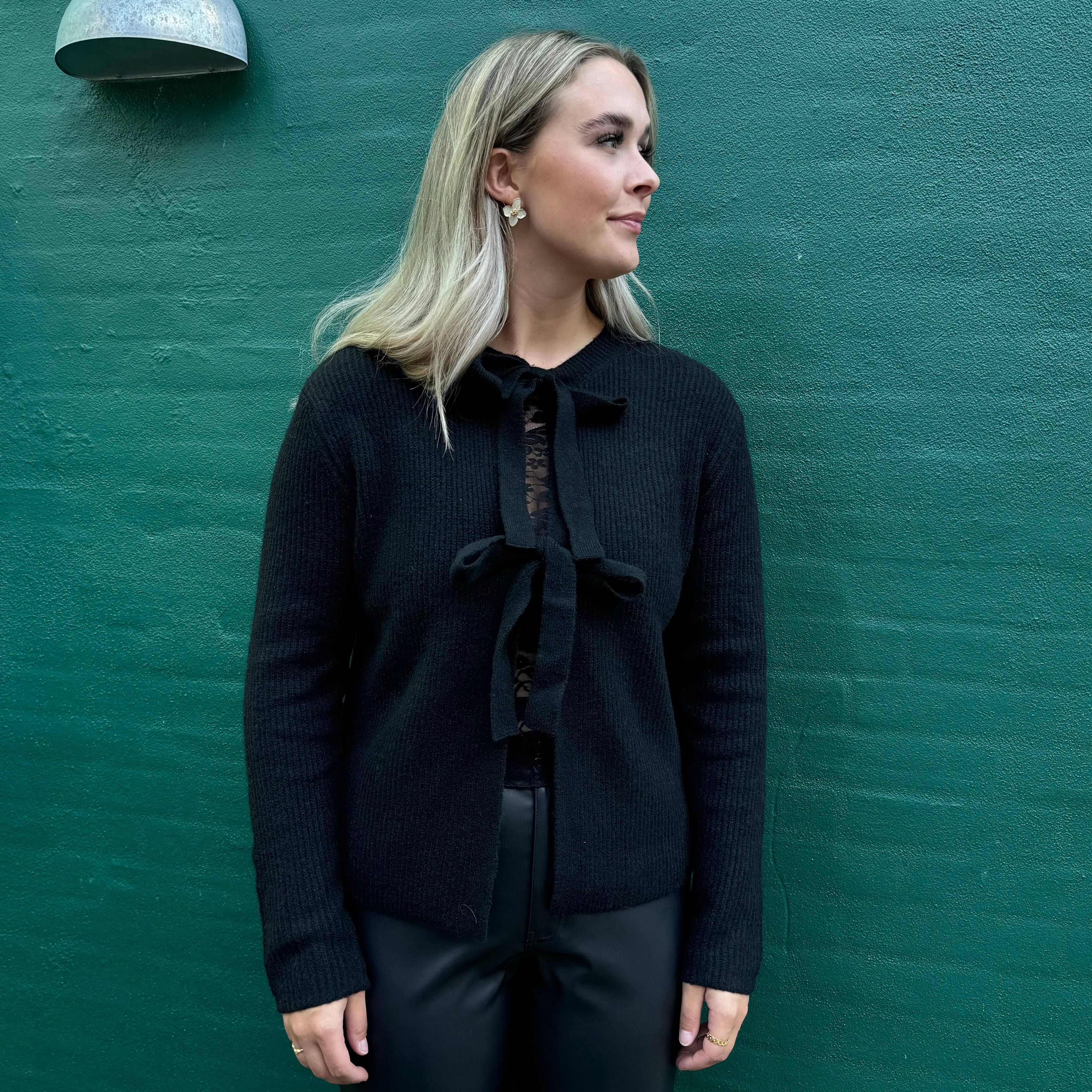 PIECES - CARDIGAN - SILLY 17150235 - SORT