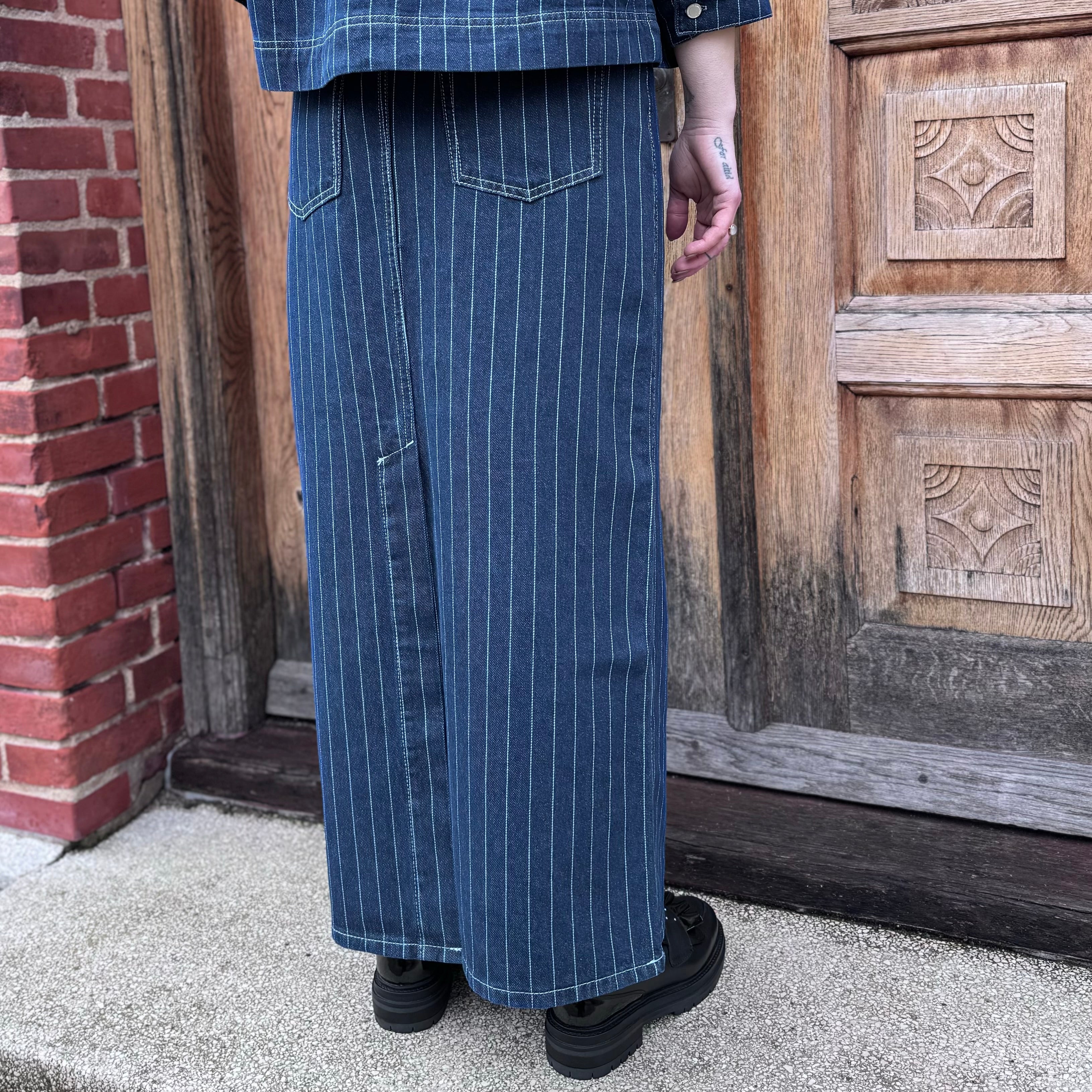 GLOBAL FUNK - DENIM NEDERDEL - JOANCE 60029207 - NAVY PINSTRIPE