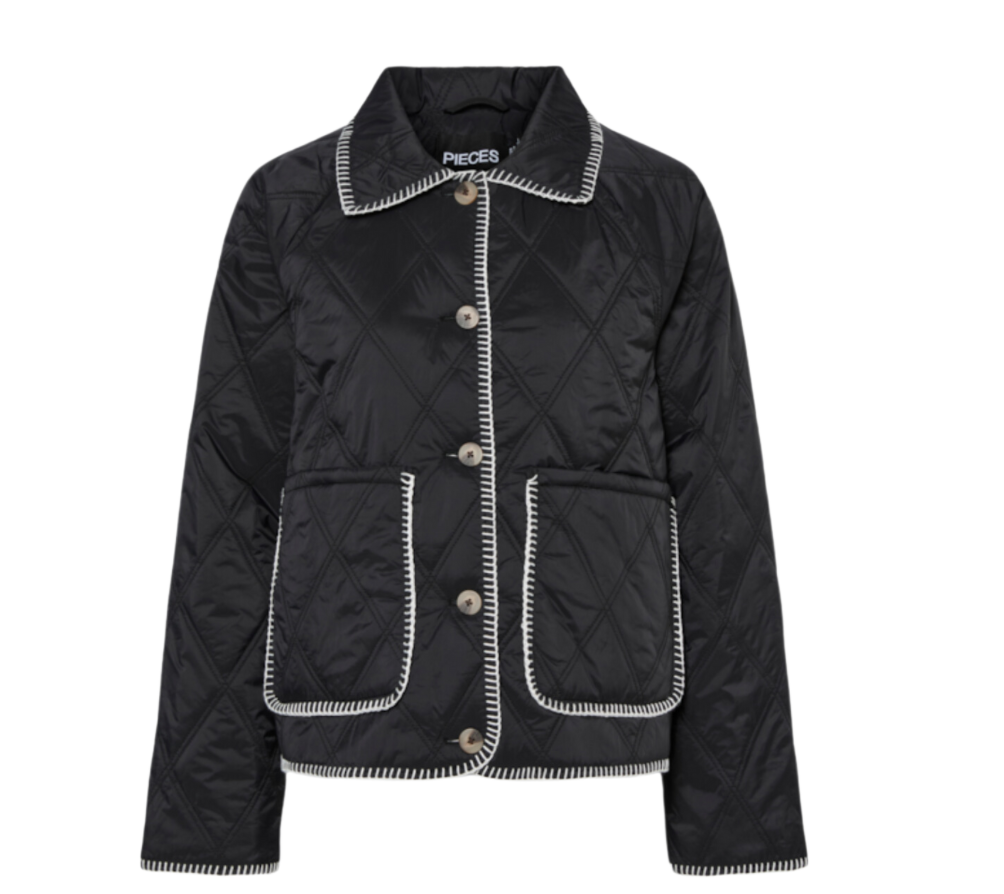 PIECES - JAKKE - NAIMA 17151425 - BLACK DETAIL/CLOUD DANCER