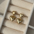 ONLY - ØRERINGE - HAYLEE 15299146 - GOLD COLOUR W. DOUBLE HEARTS
