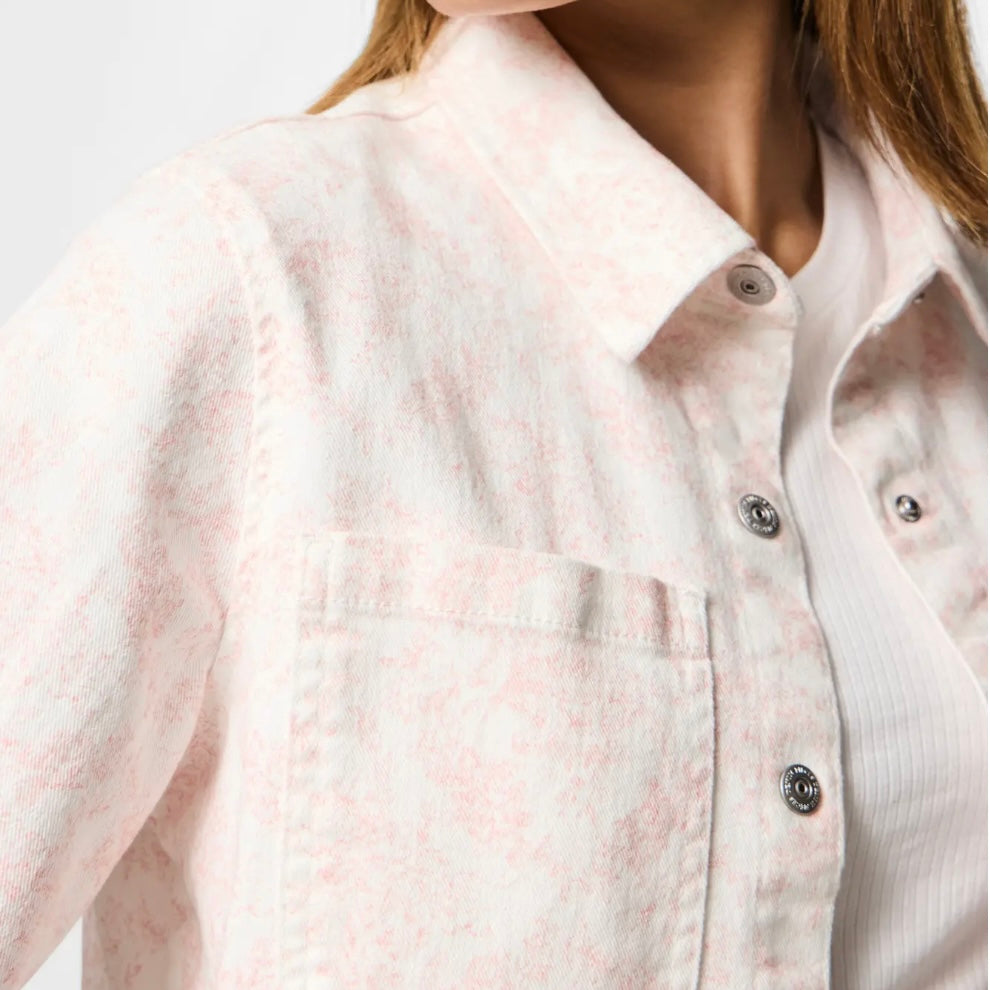 PIECES - DENIM SKJORTE - SALUME 17156432 - EGRET FLOWER