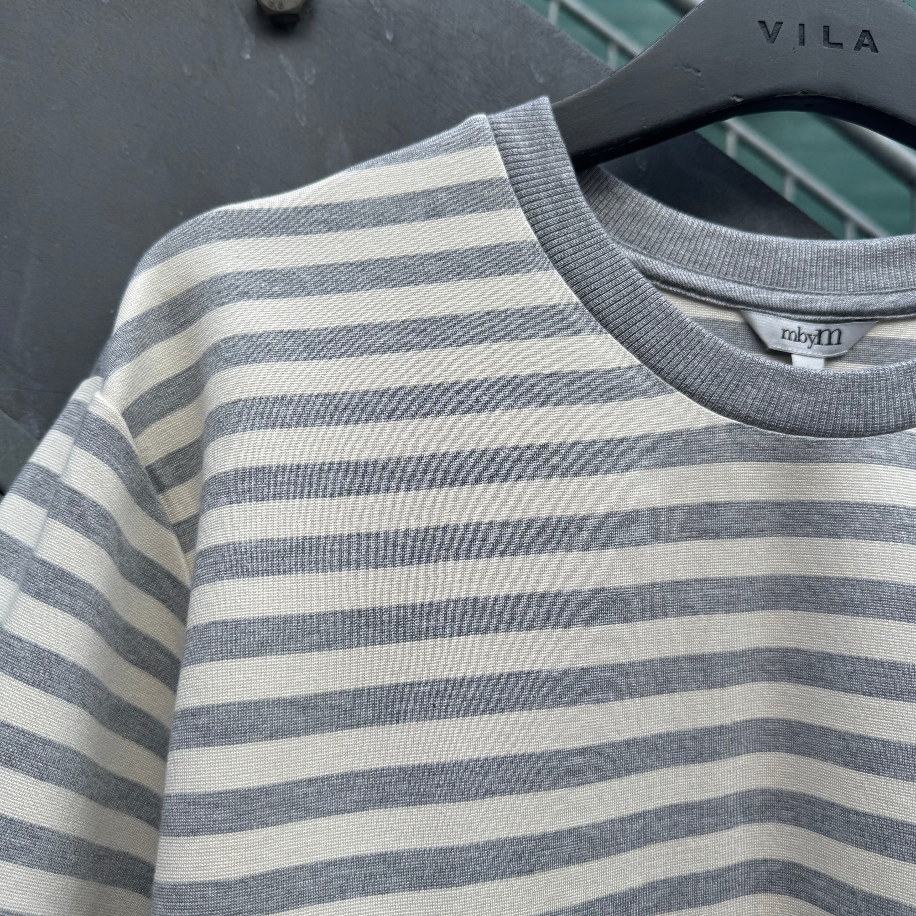 MBYM - T-SHIRT - EMRYS 56589020 - GREY MEL/SUGAR STRIPE