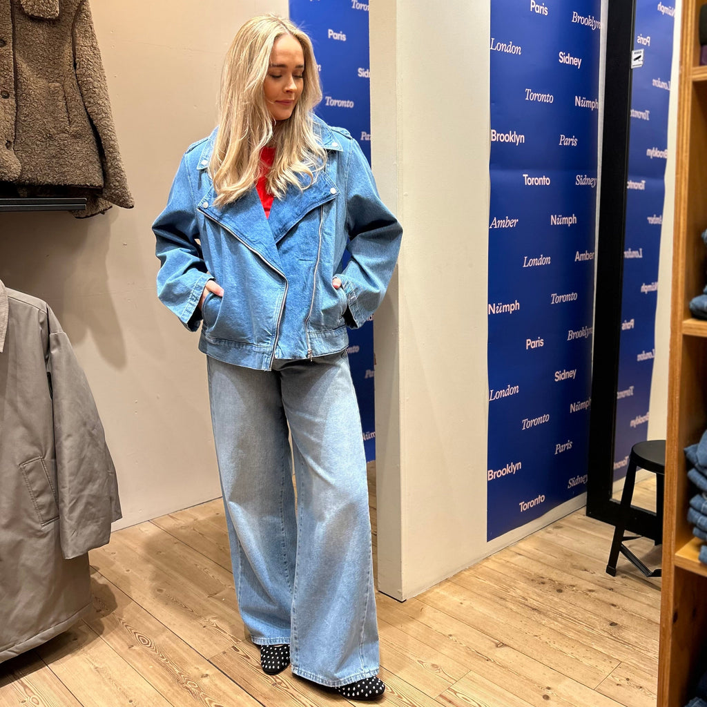 ONLY - BIKER DENIMJAKKE - JOHANNA 15349556 - LIGHT BLUE DENIM