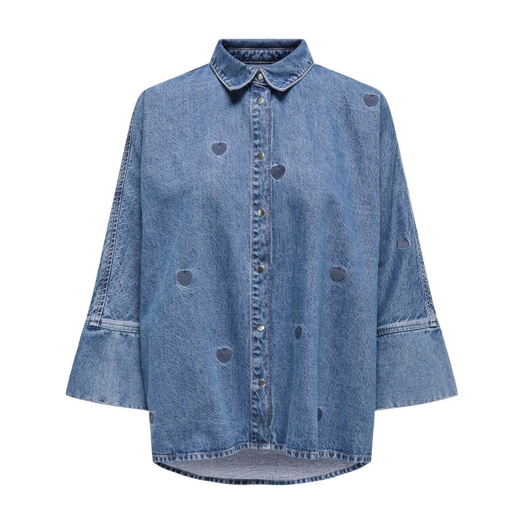 ONLY - SKJORTE - GRACE 15347081 - MEDIUM BLUE DENIM