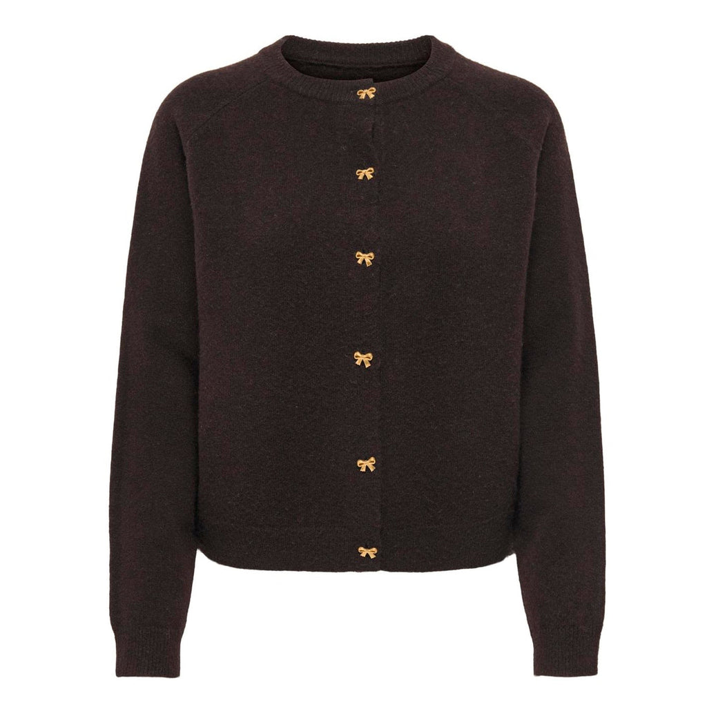 ONLY - CARDIGAN - HONEY 15370673 - MOLE/GOLD BOW BUTTONS