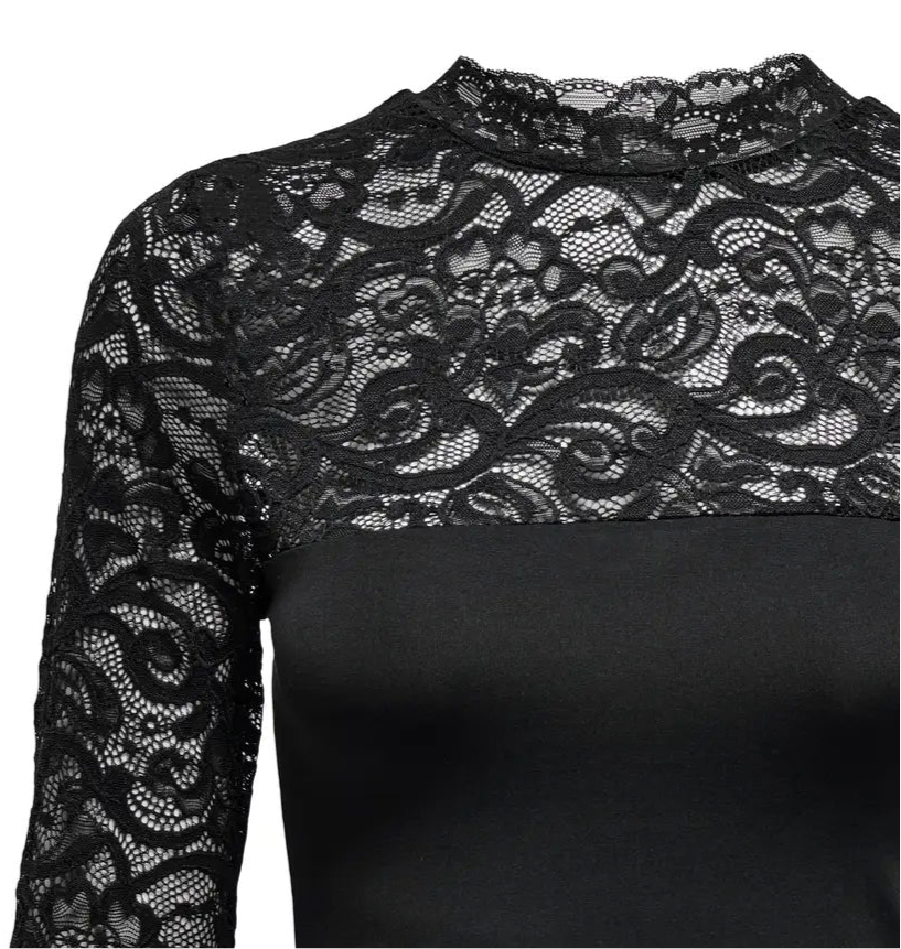 ONLY - BLONDE BLUSE - LIV LACE - 15336274 - SORT