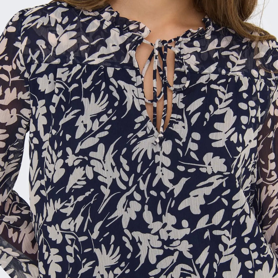 ONLY - BLUSE - DITSY 15229700 - NIGHT SKY/HEMA FLOWER PUMIC