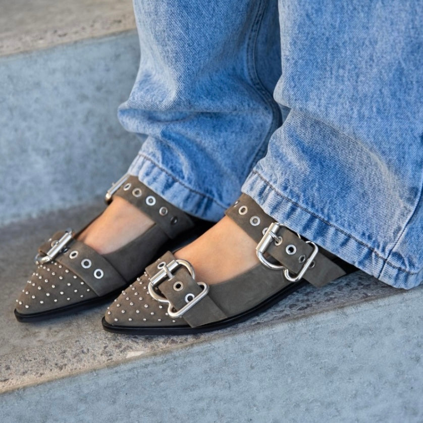 COPENHAGEN SHOES - BALLERINA - FUTURE VIBES SUEDE CS8538 - GREEN