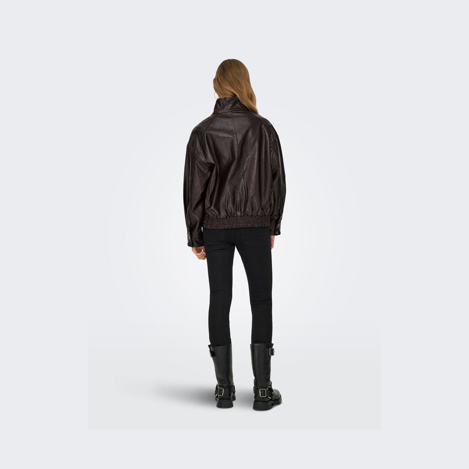 ONLY - BOMBERJAKKE - JULIA FAUX LEATHER 15373024 - CHOCOLATE TORTE