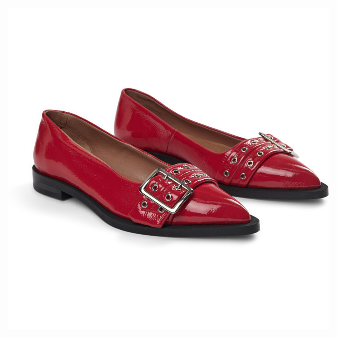 PAVEMENT - BALLERINA - SASO LOW 23185 - RØD PATENT