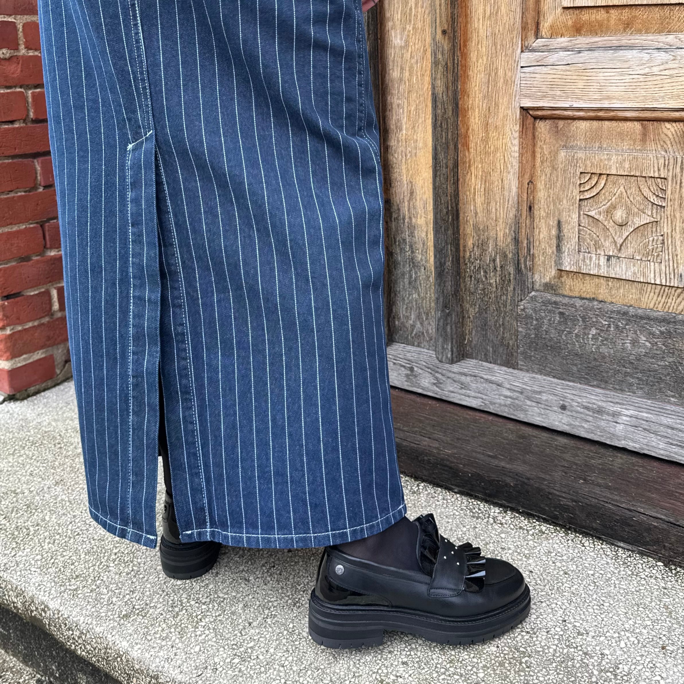 GLOBAL FUNK - DENIM NEDERDEL - JOANCE 60029207 - NAVY PINSTRIPE