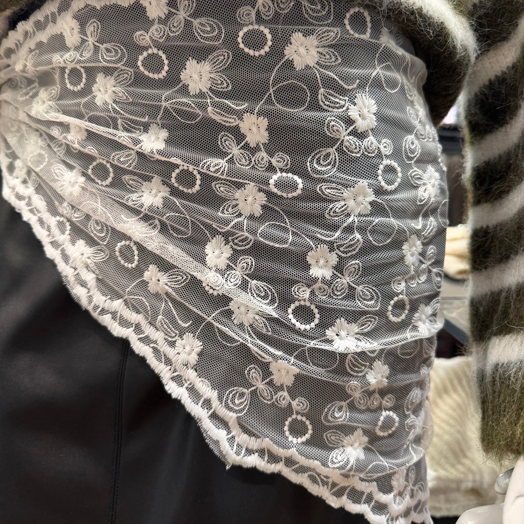 NÜMPH - BLONDE TØRKLÆDE - LACE 706917 - BRIGHT WHITE
