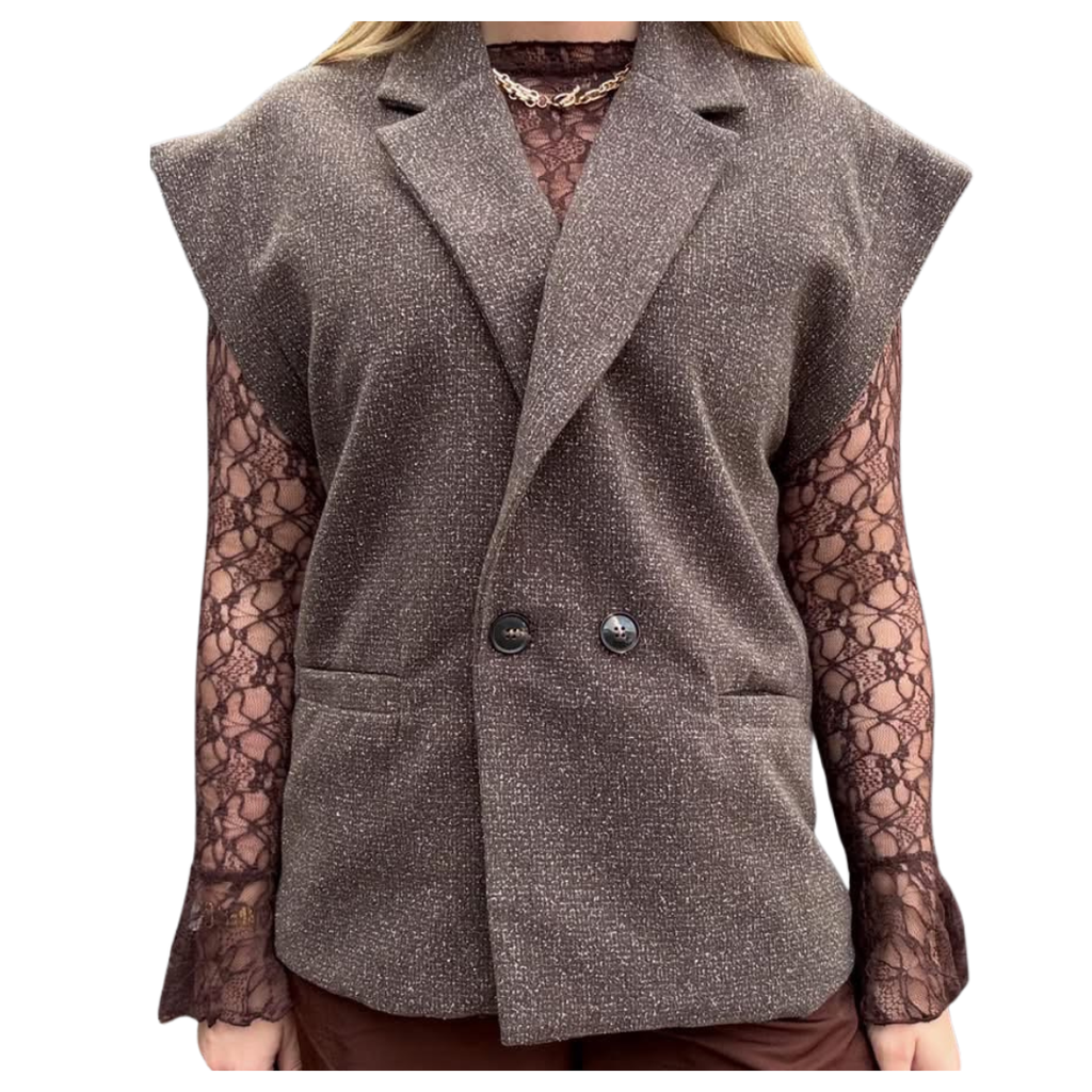 BY LUND - BLAZER VEST - LENA 25CY913 - BROWN