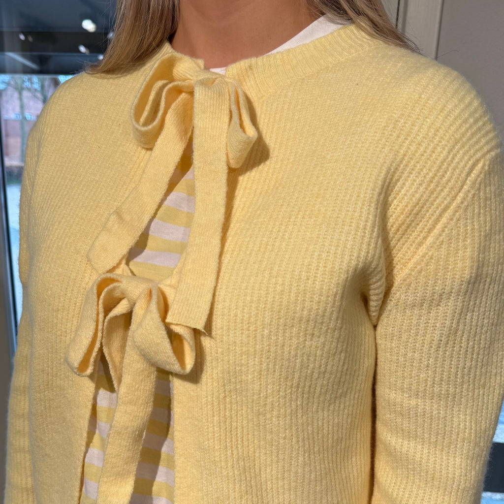 PIECES - CARDIGAN - SILLY 17150235 - PALE BANANA MELANGE