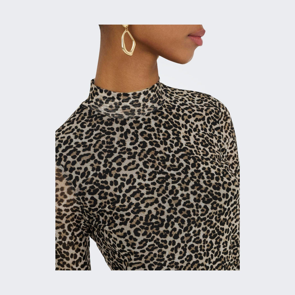 ONLY - MESHBLUSE - ERICA 15141298 - PUMICE STONE/EVERYDAY LEO