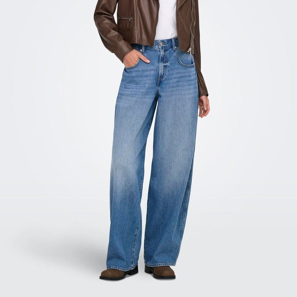 ONLY - JEANS - TAYLOR HW BARREL 15367620 - MEDIUM BLUE DENIM