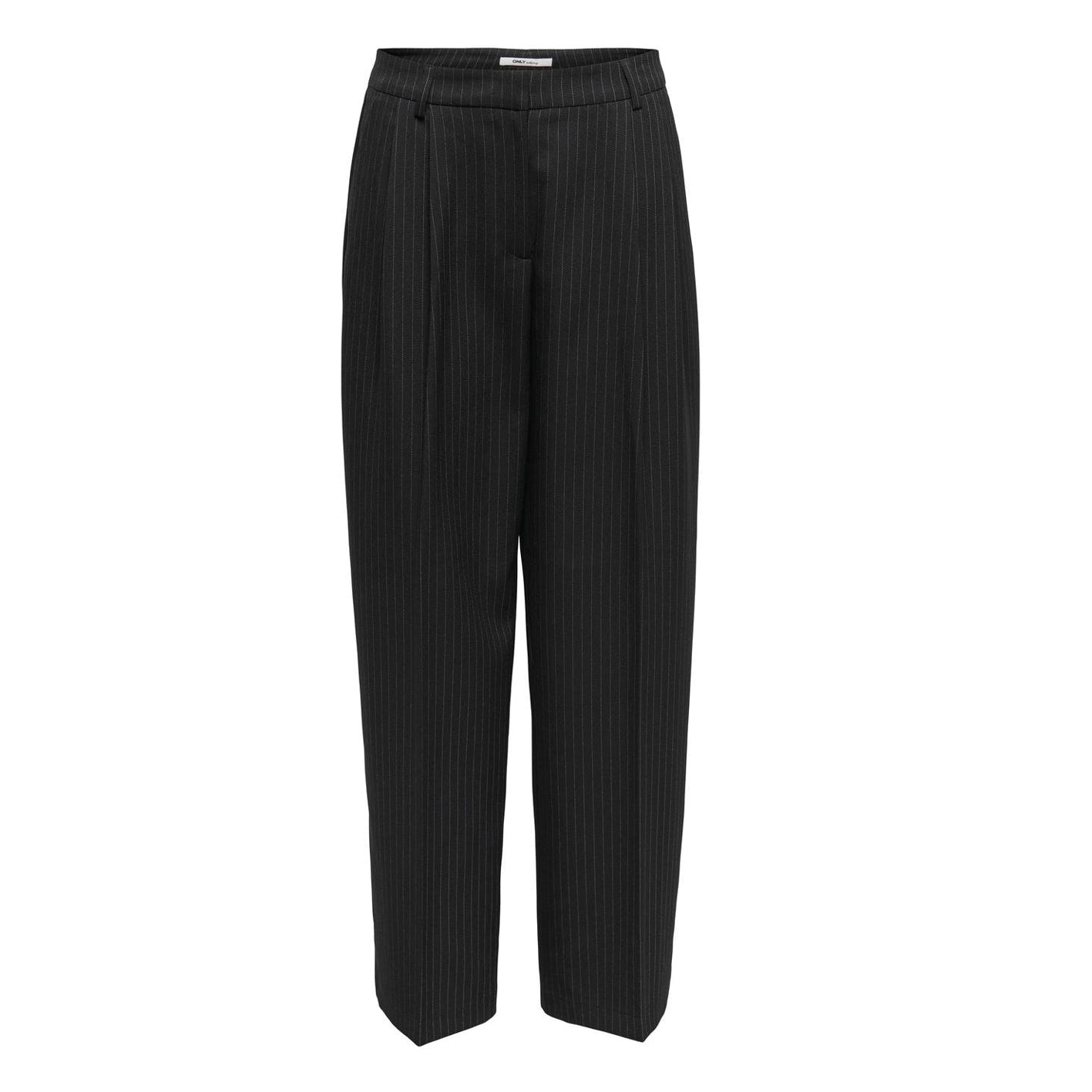 ONLY - BUKS - REINA PLEAT 15349616 - BLACK/CLOUD DANCER PINSTRIPES