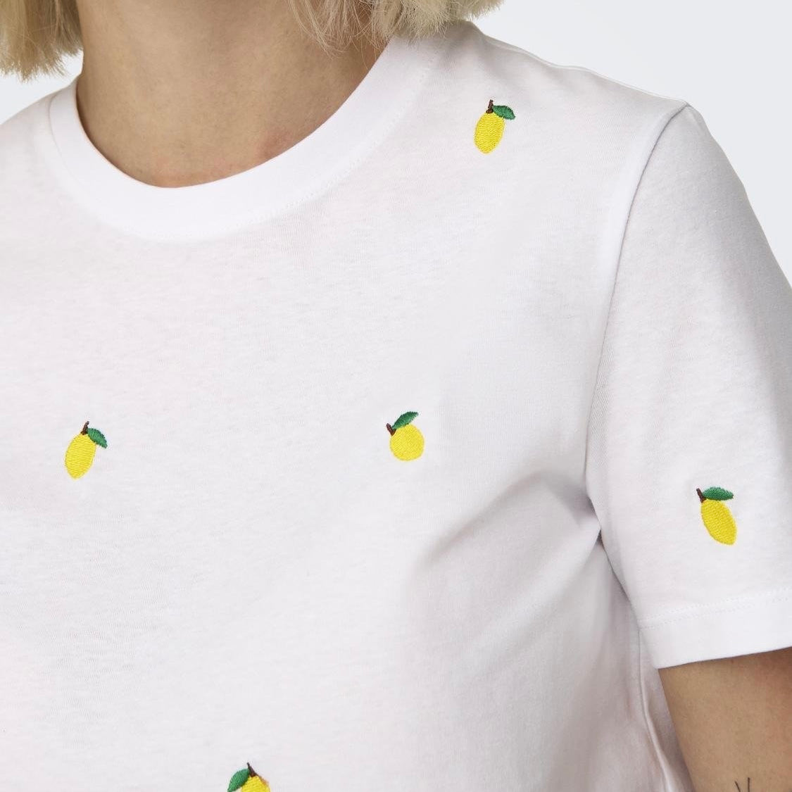 ONLY - T- SHIRT - KETTY 15288473 - WHITE LEMON