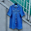 GLOBAL FUNK - KJOLE - MIRA 73378815 - MID BLUE STRIPE