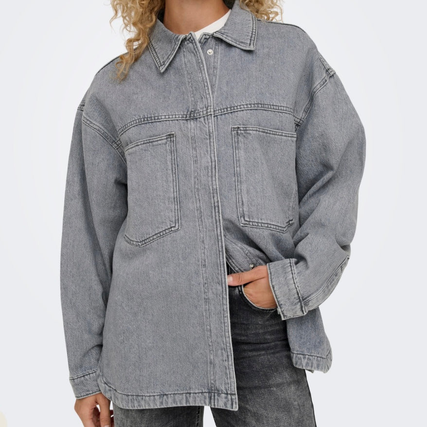 ONLY - SKJORTE - EMMIE 15336153 - MEDIUM GREY DENIM