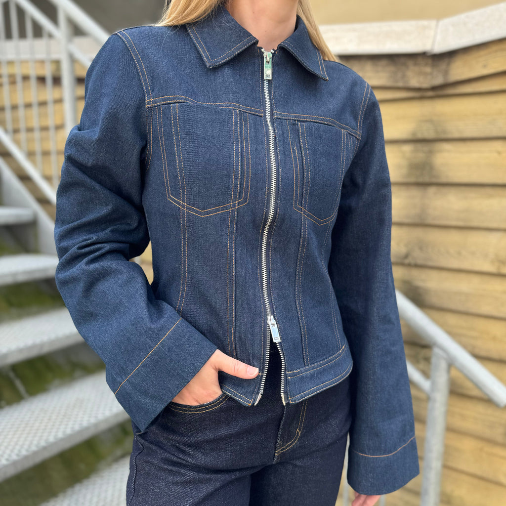 GLOBAL FUNK - JAKKE - DELUA WALEWU 73309971 - DARK UNWASHED DENIM