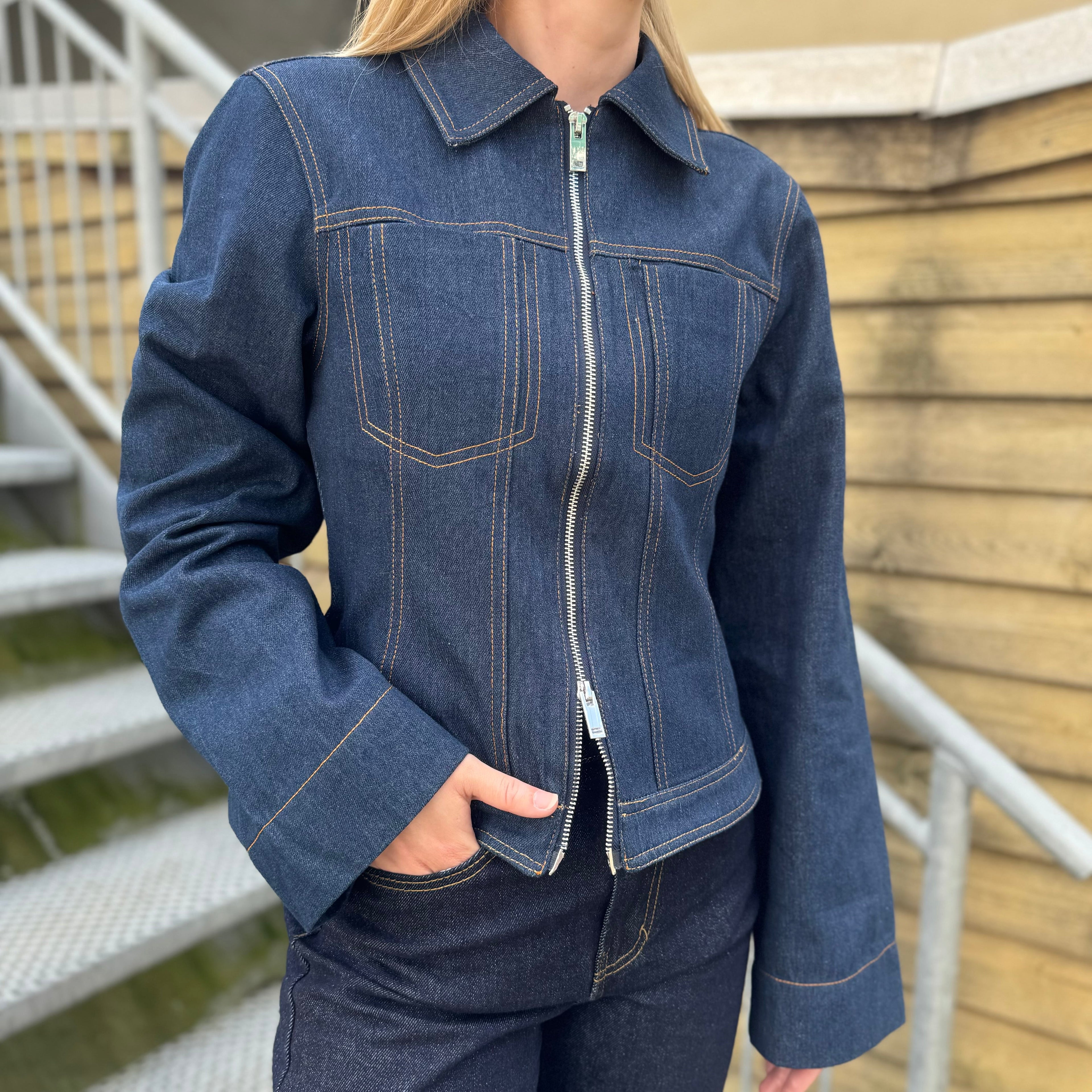 GLOBAL FUNK - JAKKE - DELUA WALEWU 73309971 - DARK UNWASHED DENIM