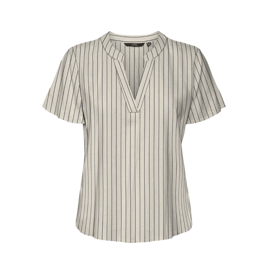 VERO MODA - TOP - MYMILO 10303660 - SILVER LINING/ANJA OBSIDIAN STRIPES