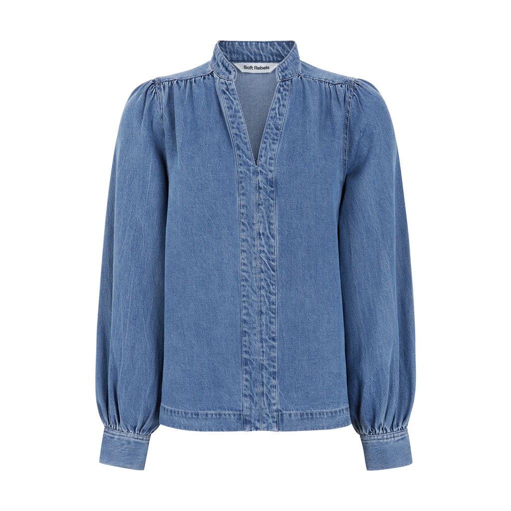 SOFT REBELS - BLUSE - CHRISTY SR225-806 - GREYISH LIGHT BLUE