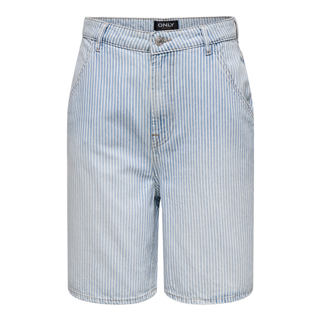 ONLY - SHORTS - GIA 15344282 - LIGHT BLUE DENIM/WHITE STRIPES