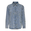 ONLY - DENIM SKJORTE - VERA 15351977 - LIGHT BLUE DENIM/FLOWER EMBROIDERY