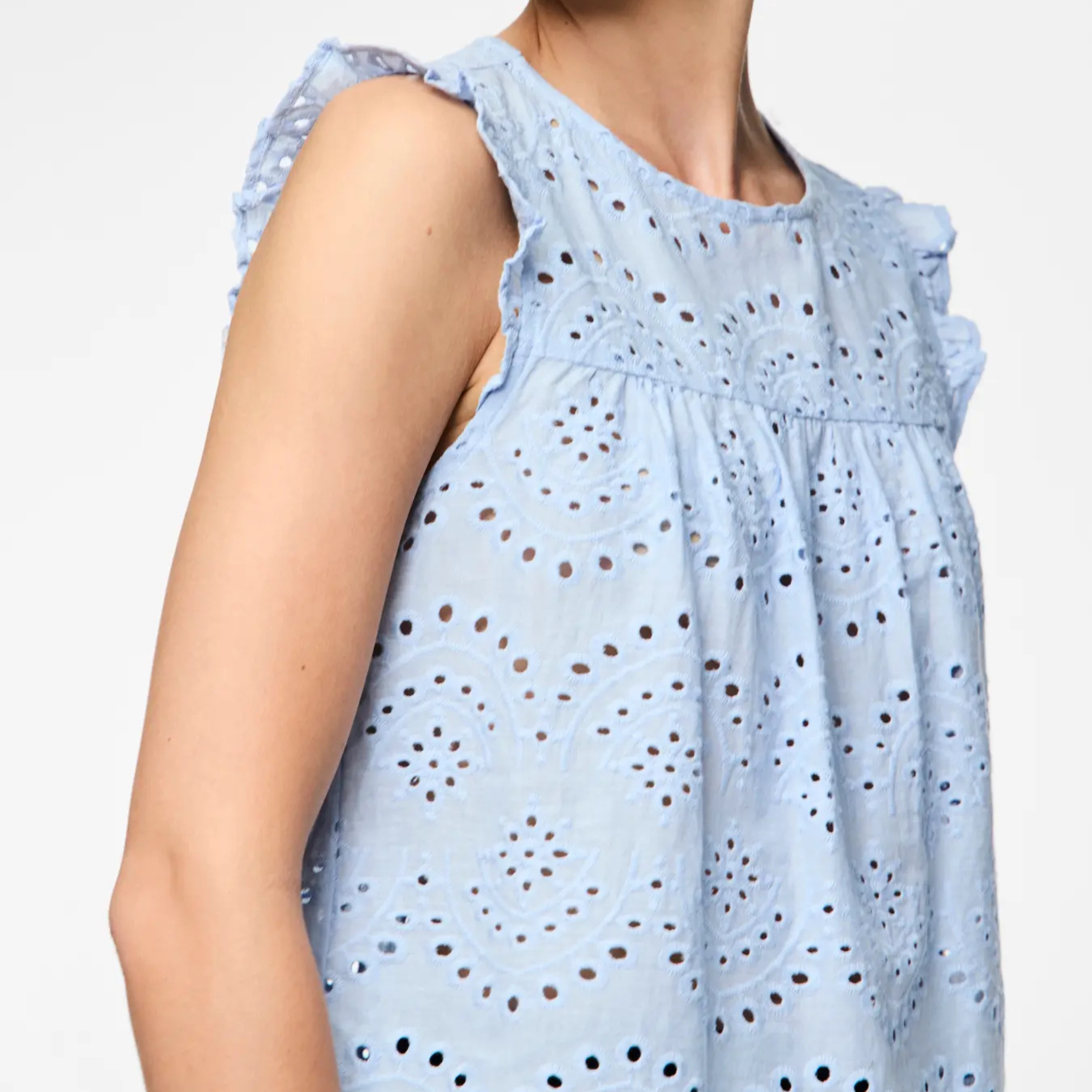 PIECES - TOP - VILDE 17154746 - CASHMERE BLUE
