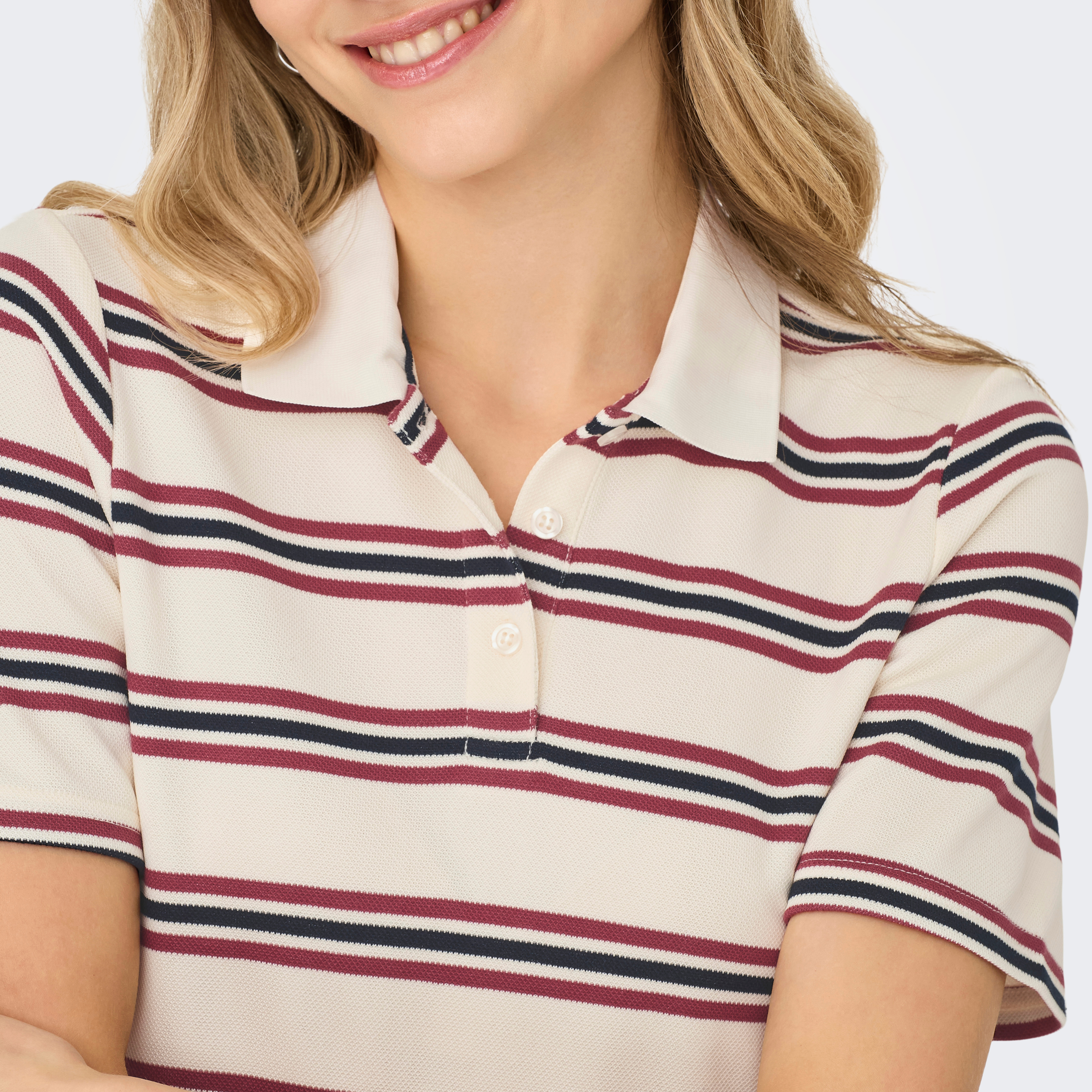 ONLY - POLO KJOLE - EVIE 15357166 - ANTIQUE WHITE/NAVY BLAZER/RUBY WINE