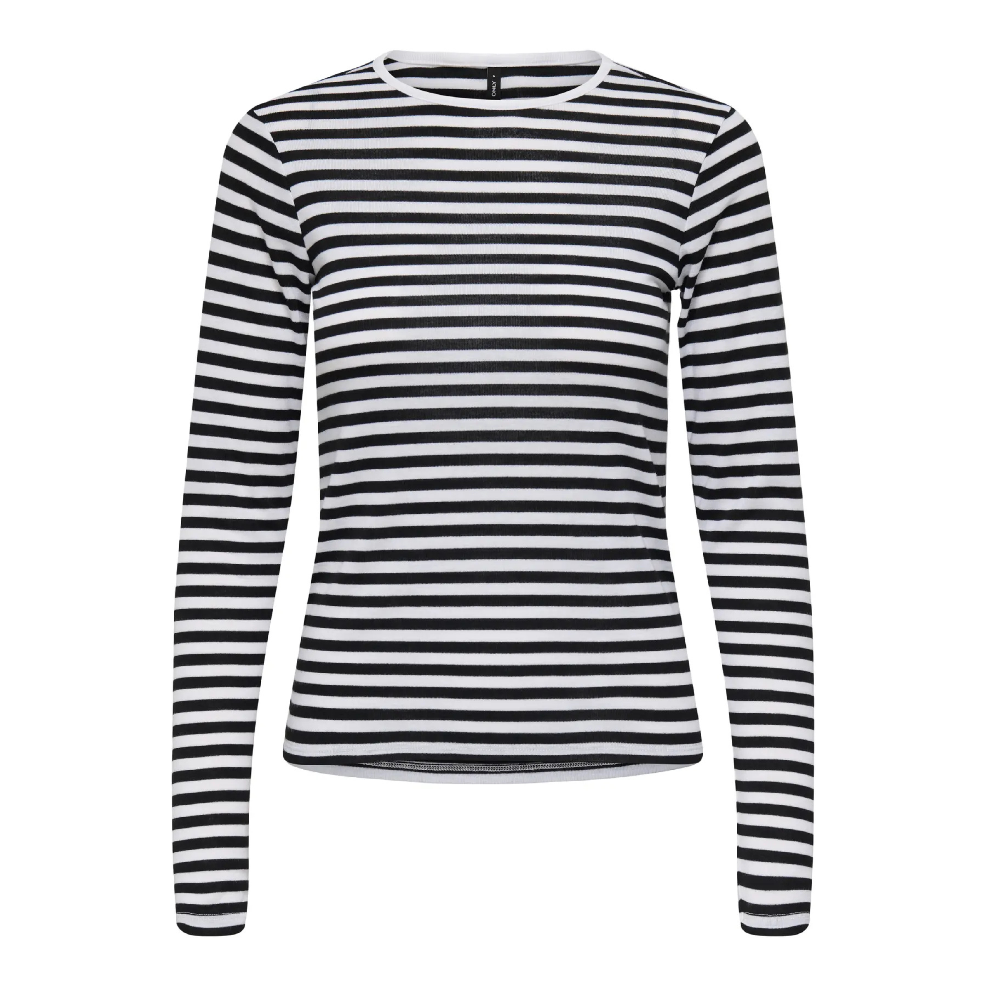 ONLY - BLUSE - ELLI RIB 15375353 - WHITE/BLACK STRIPES