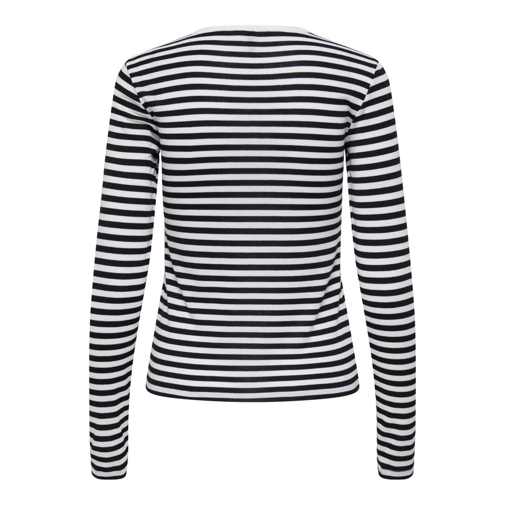 ONLY - BLUSE - ELLI RIB 15375353 - WHITE/BLACK STRIPES