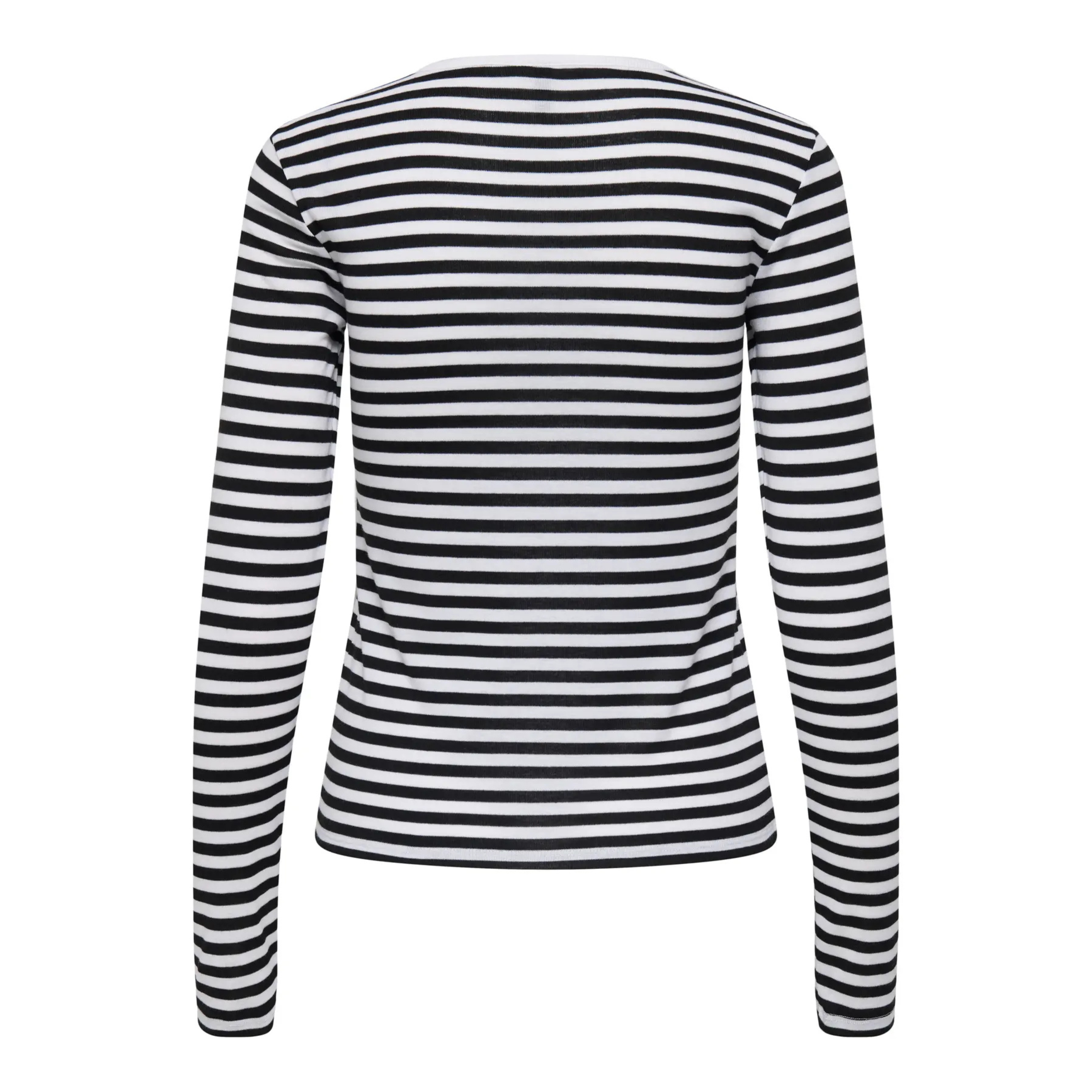 ONLY - BLUSE - ELLI RIB 15375353 - WHITE/BLACK STRIPES