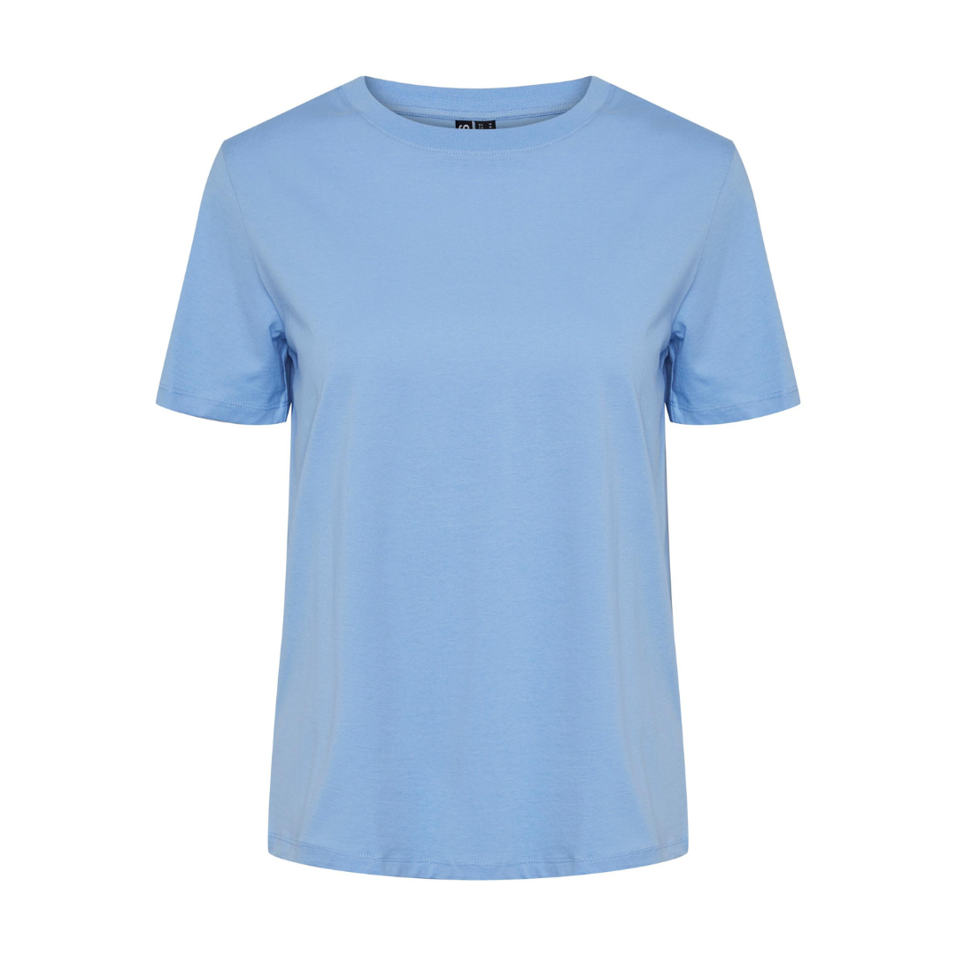 PIECES - T-SHIRT - RIA SOLID 17140802 - VISTA BLUE