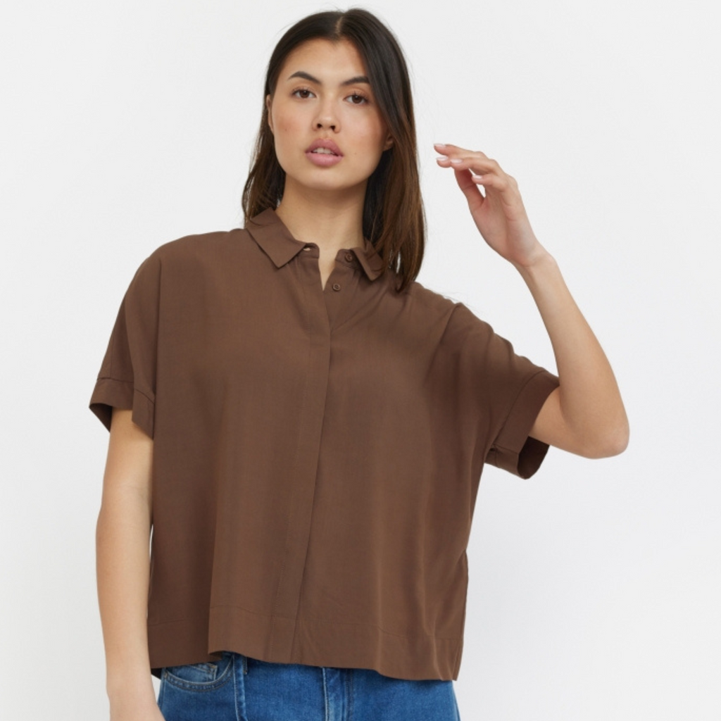 SOFT REBELS - SKJORTE - FREEDOM SR321-747 - COFFEE QUARTZ