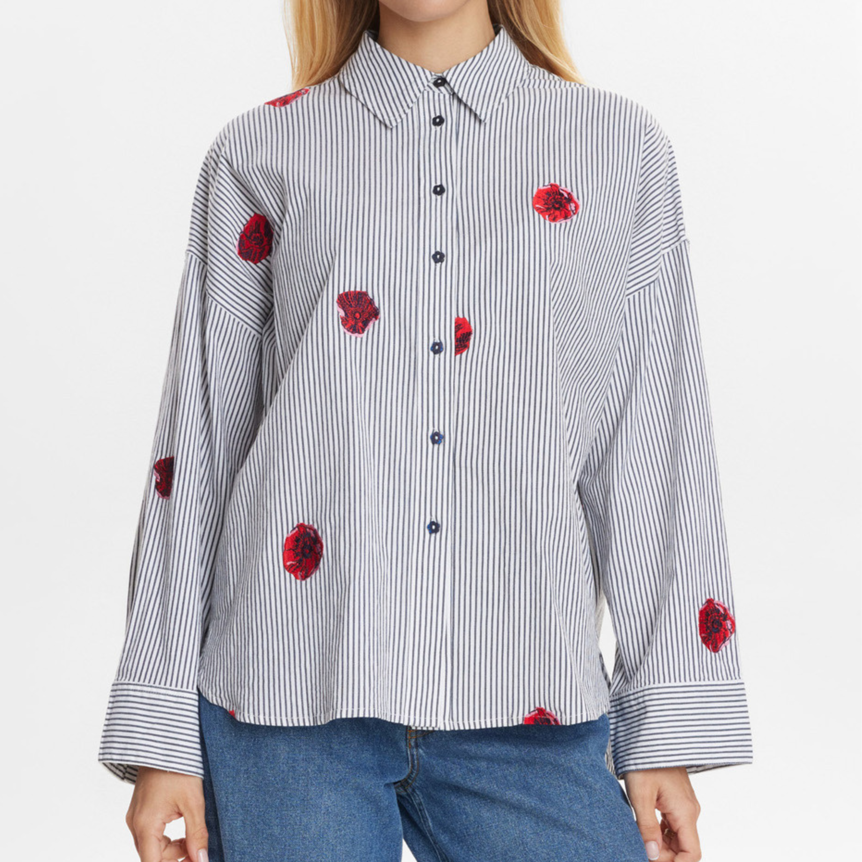NÜMPH - SKJORTE - TILLIE 705780 - DARK SAPPHIRE