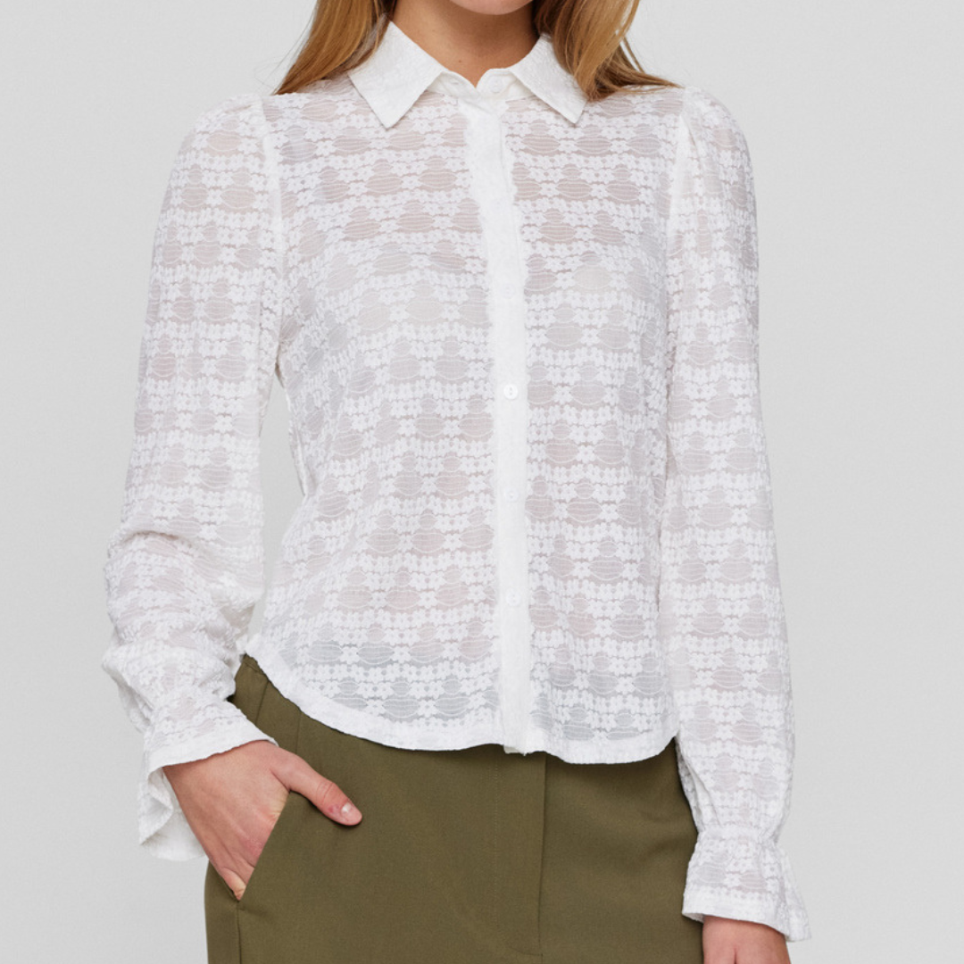 NÜMPH - SKJORTE - RENE 703999 - CLOUD DANCER