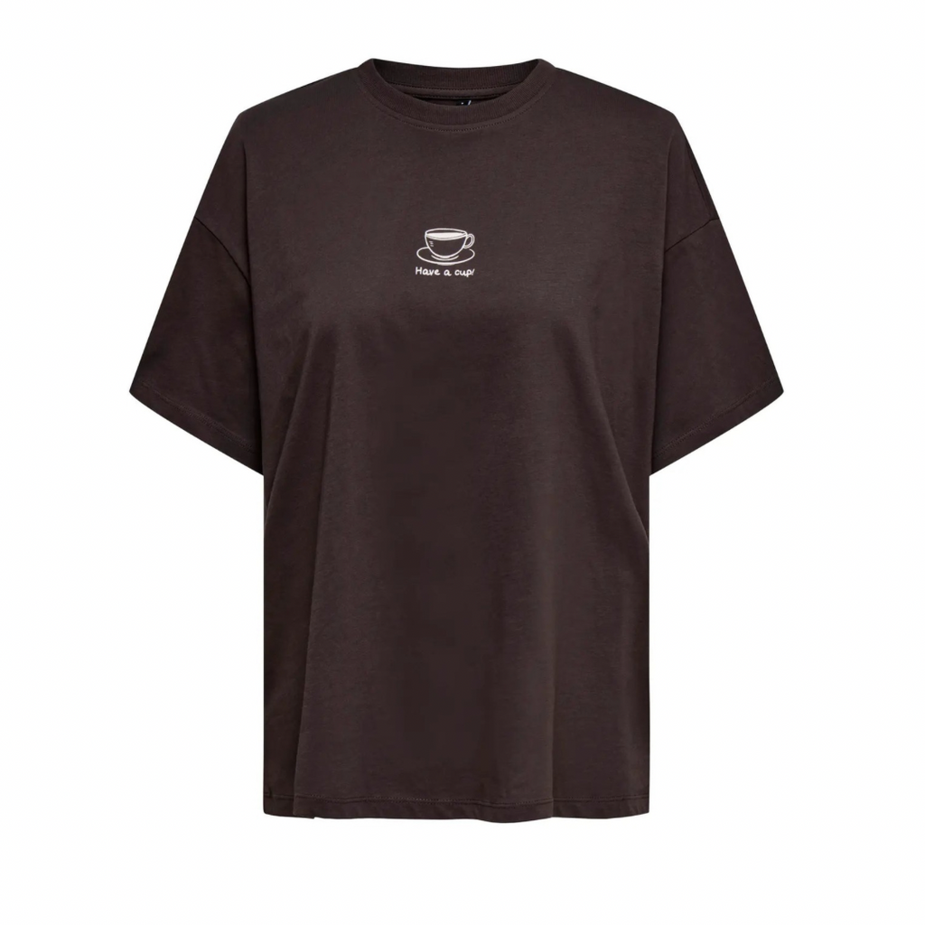 ONLY - T-SHIRT - VIVVI LOVELY 15346761 - SEAL BROWN