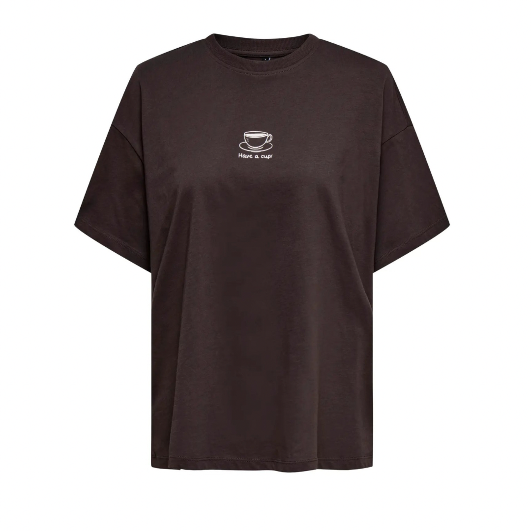 ONLY - T-SHIRT - VIVVI LOVELY 15346761 - SEAL BROWN