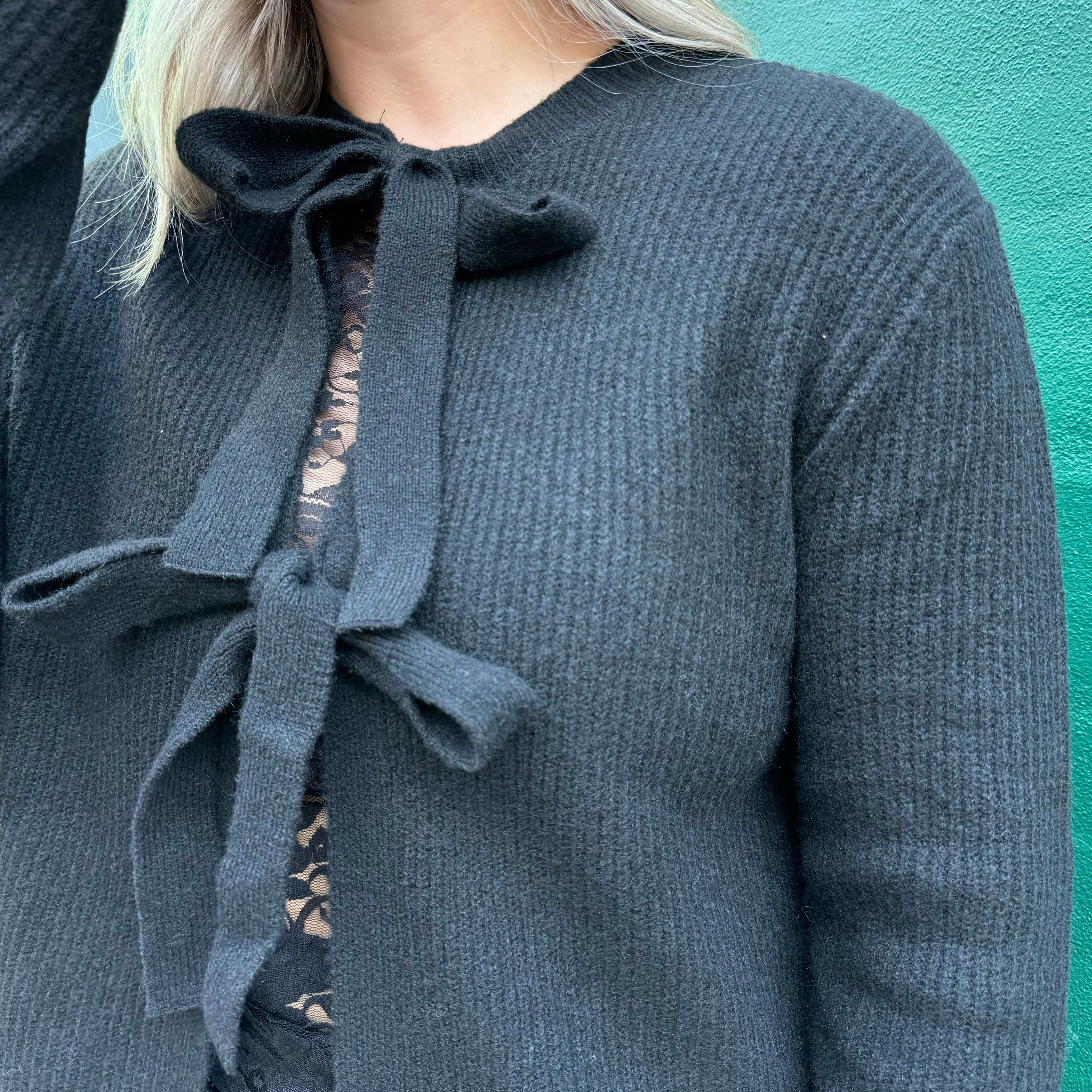 PIECES - CARDIGAN - SILLY 17150235 - SORT