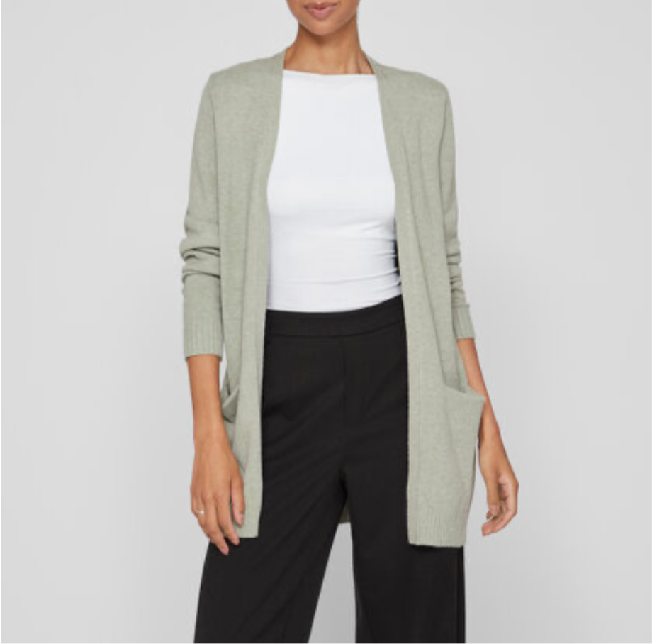 VILA - CARDIGAN - RIL 14044041 - OIL GREEN MELANGE